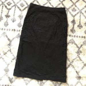 Black Lace knee length skirt size small